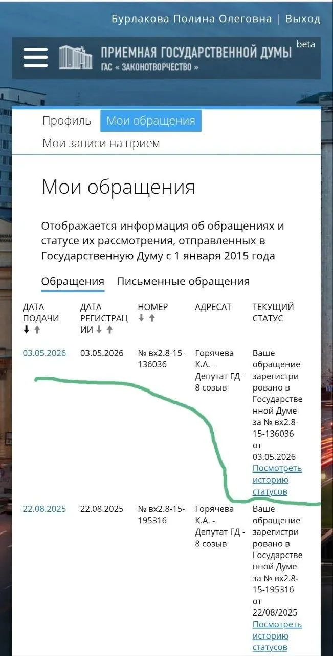 Юристка и волонтёрка Полина Бурлакова обратилась к депутатам с требованием ускорить принятие мер — от охранных ордеров до ужесточения ответственности полиции; петиция собрала 100 тысяч подписей.