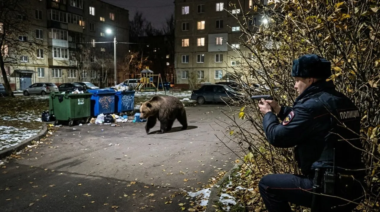 В Западном районе Новгорода заметили медведя; правоохранительные органы заверяют жителей в безопасности.